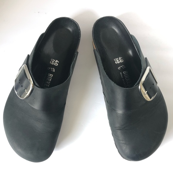 Birkenstock | Shoes | Birkenstock Basel Big Buckle Black Clogs 4 | Poshmark
